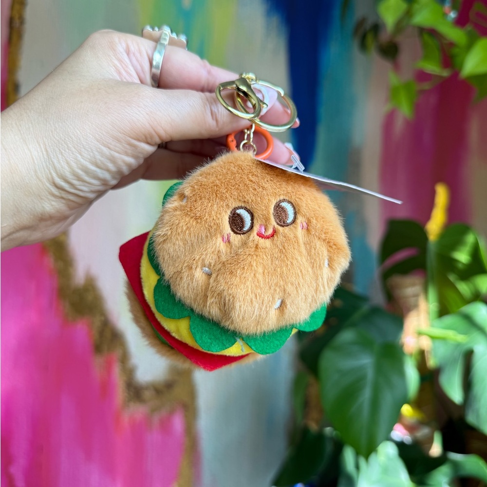 Cute Burger Keychain Plush